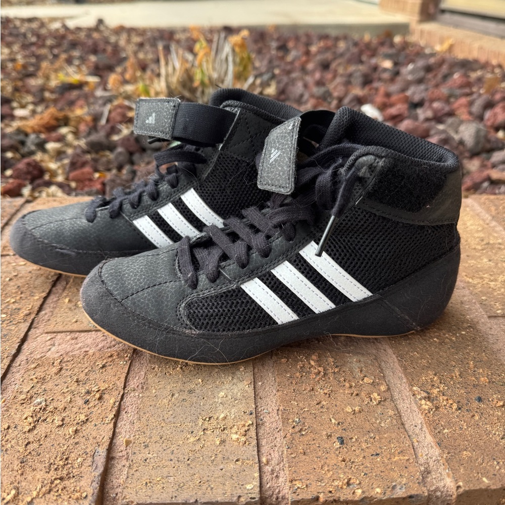 Adidas Kids Black and White High-Top Sneakers